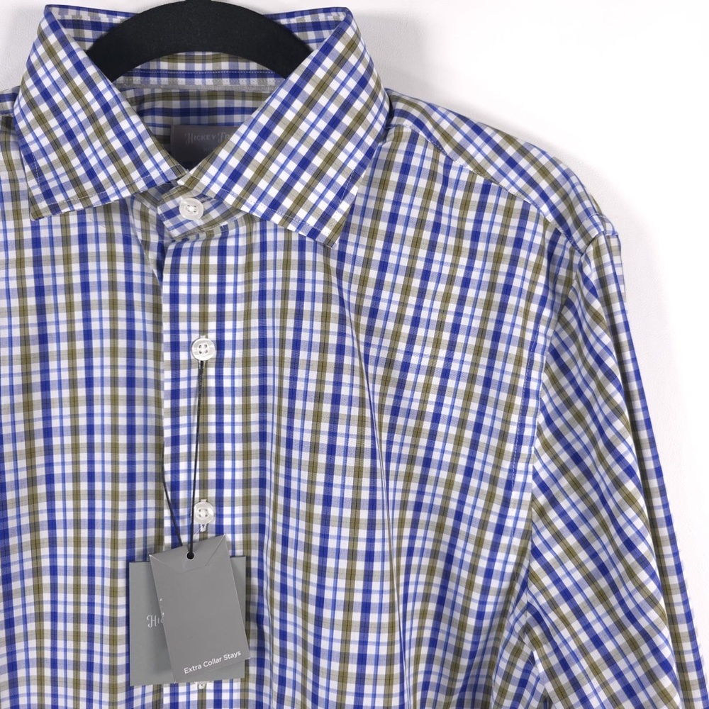 NWT HICKEY FREEMAN NEW YORK 120 YEARS Plaid Multi LS Sport Shirt G82A2AHW SMALL